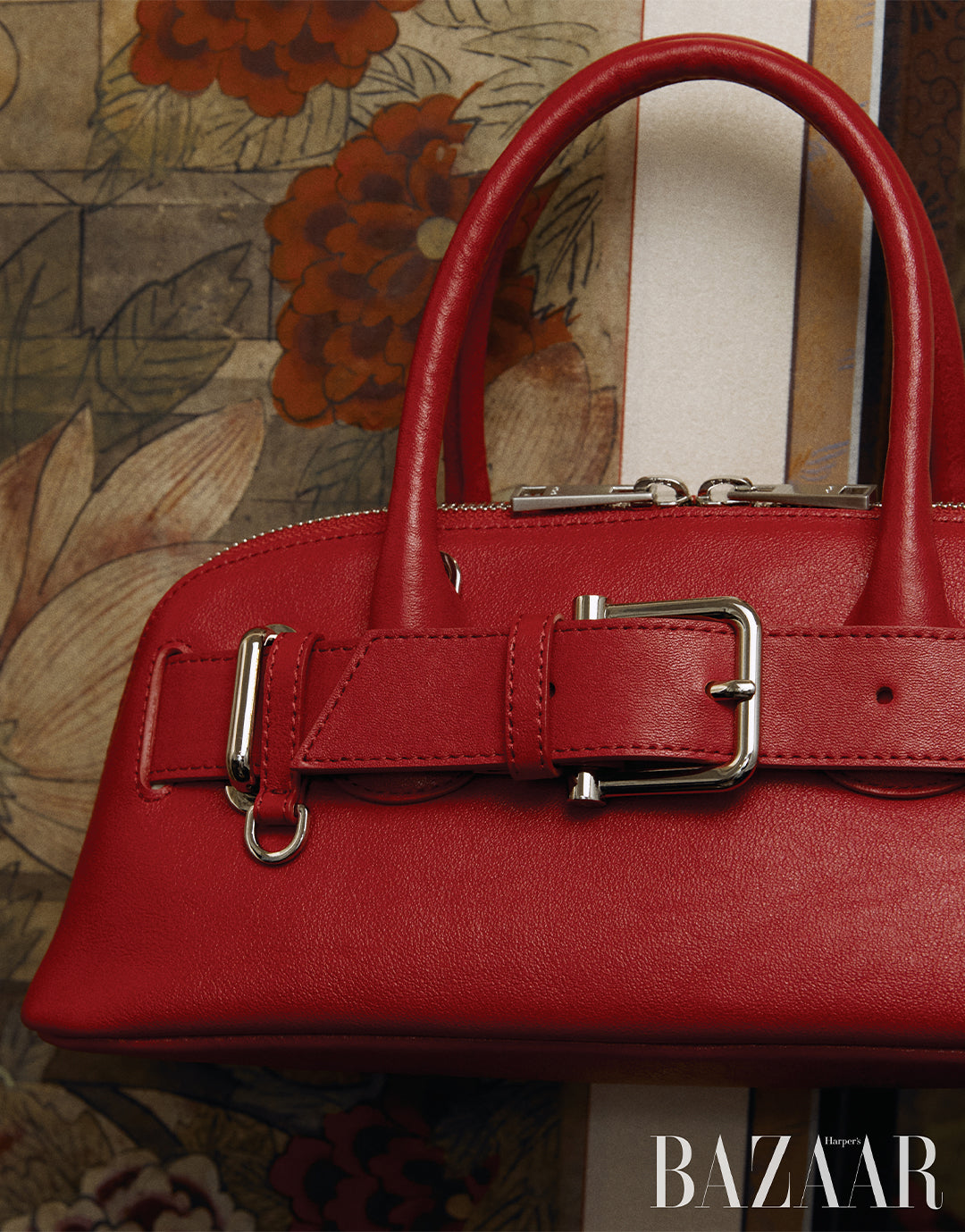 BAZAAR MAY / ZIP BROCLE MINI [PLUM RED]