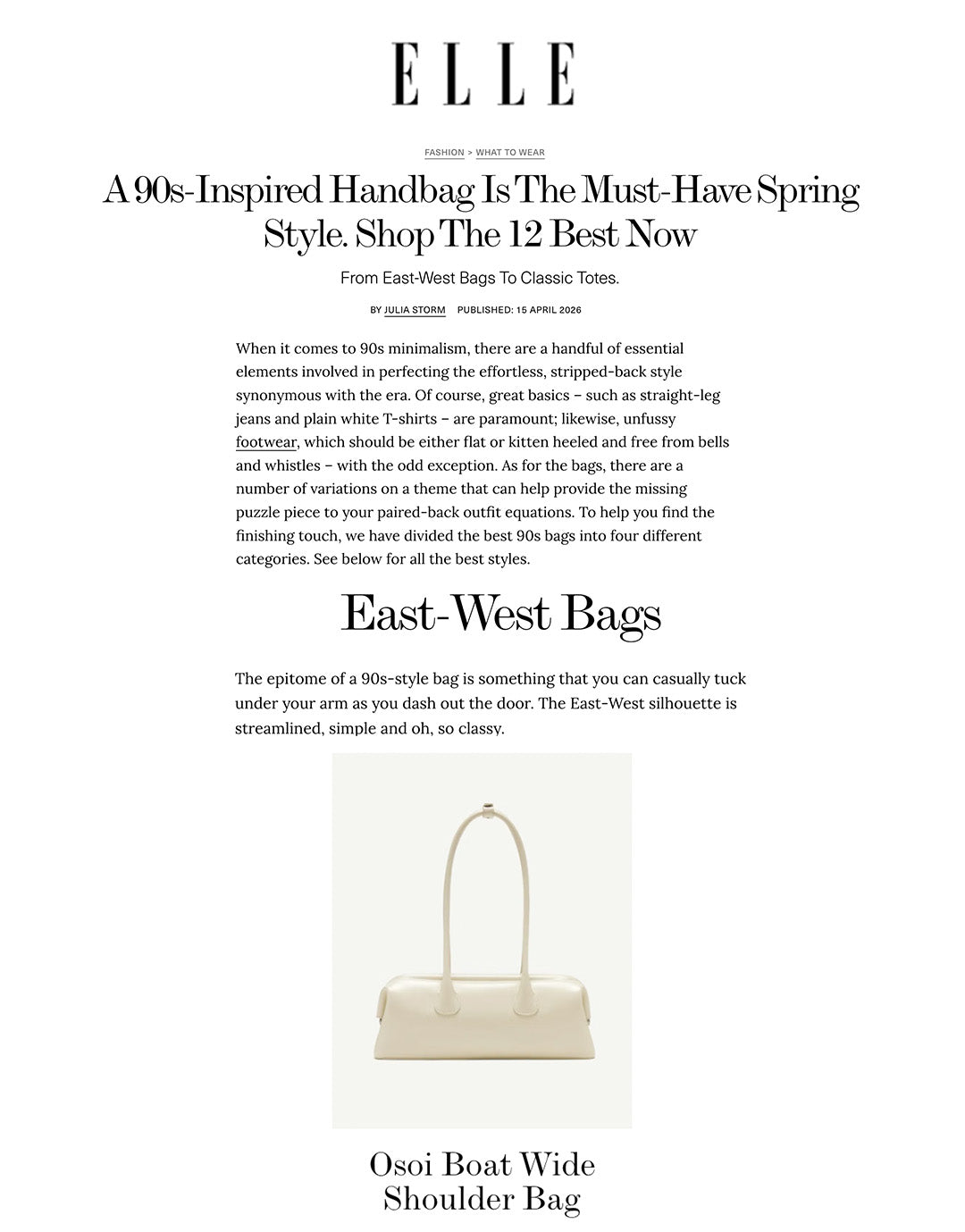 ELLE UK  APRIL / BOAT WIDE [CREAM]