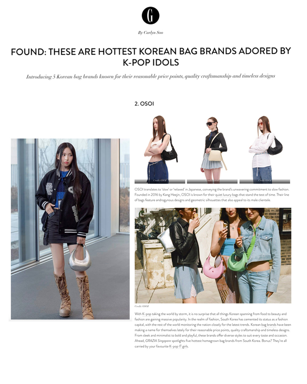 GRAZIA SINGAPORE: BAG BRAND ADORED BY IDOLS