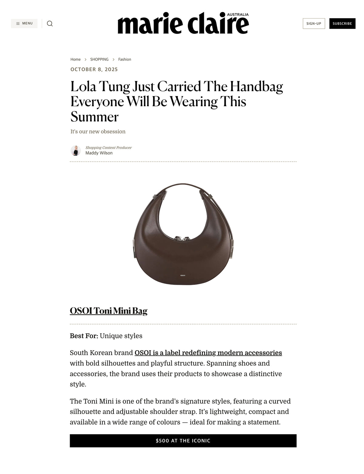 MARIE CLAIRE AUSTRALIA / TONI MINI [CHOCO BROWN]