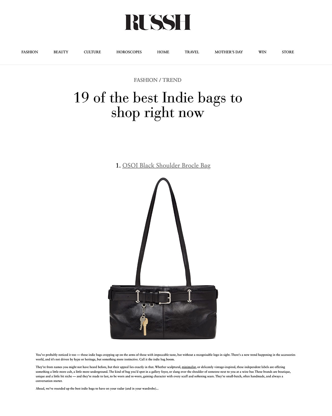 RUSSH APRIL/ SHOULDER BROCLE [STONE BLACK]