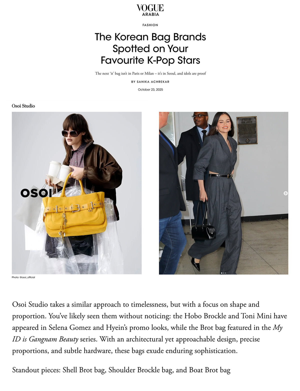 VOGUE ARABIA / K POP STAR'S FAVORITE BAG