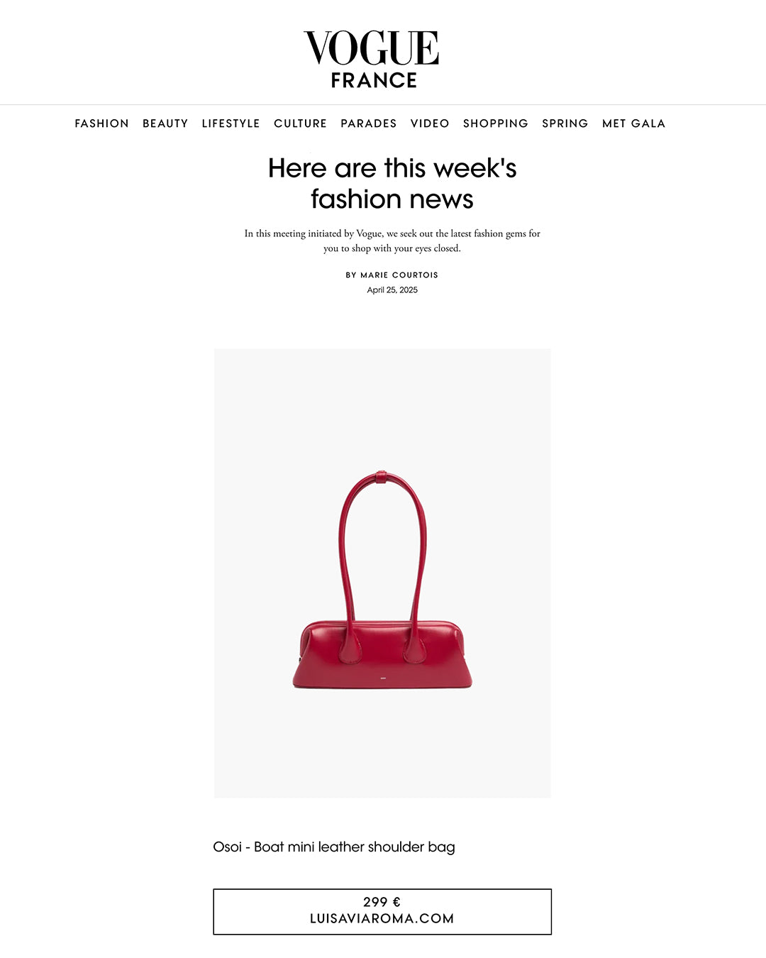 VOGUE FRANCE / BOAT WIDE MINI [PLUM RED]