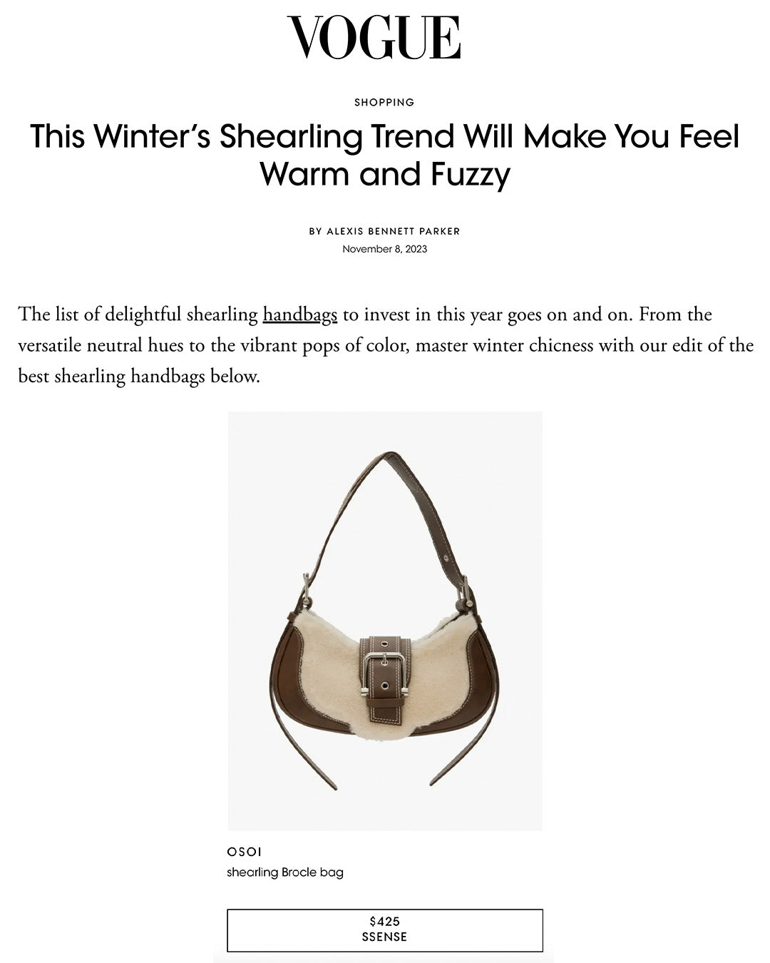 VOGUE / HOBO BROCLE [SHEARING COMBI]