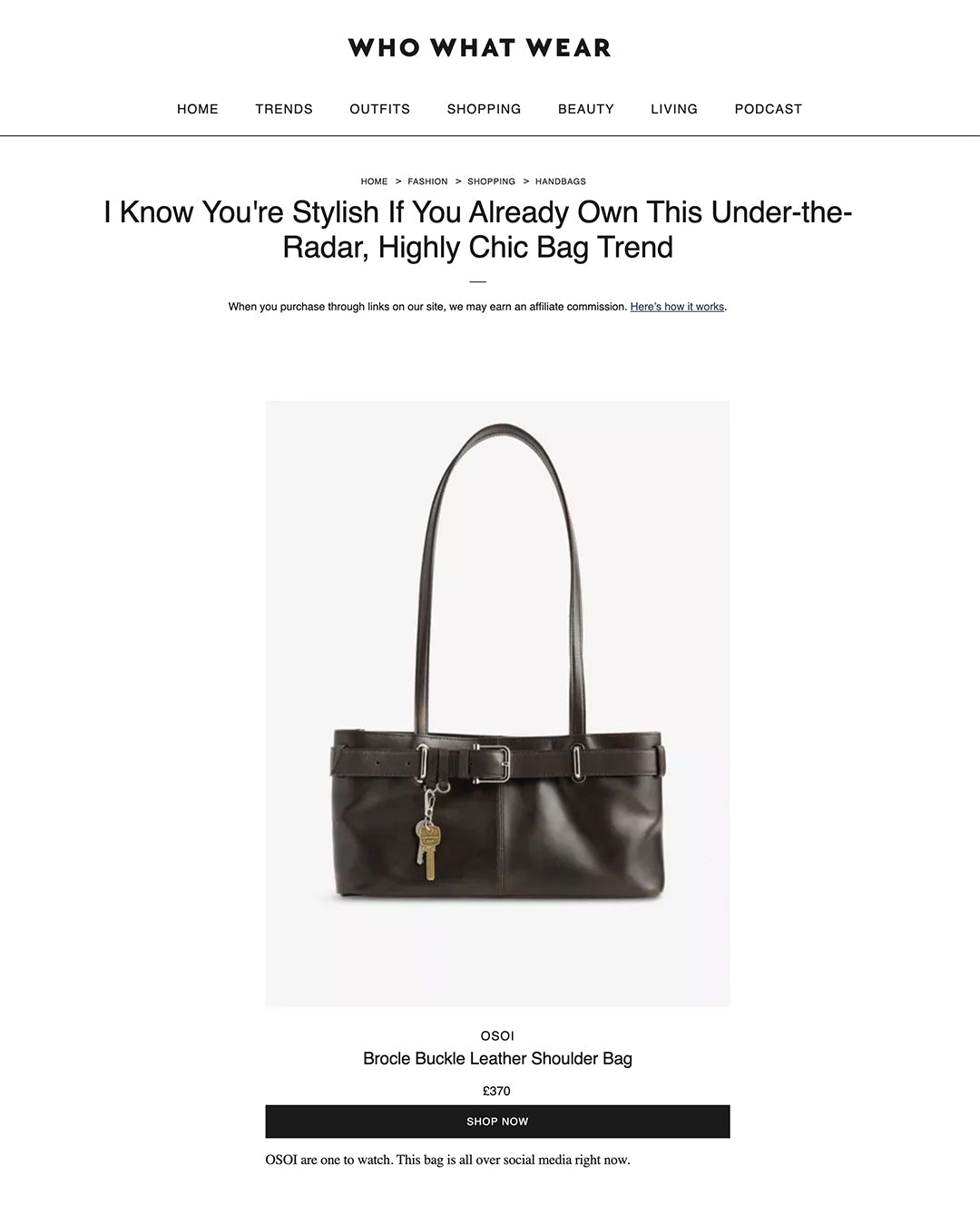 WHO WHAT WEAR  APRIL / SHOULDER BROCLE [STAIN BROWN]