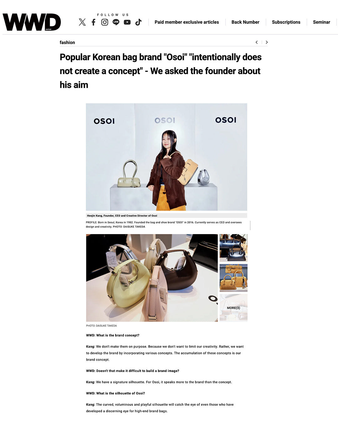 WWD JP / CREATIVE DIRECTOR INTERVIEW
