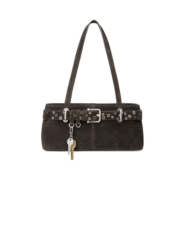 SHOULDER BROCLE MINI [ SUEDE MOCHA EYELETS ]