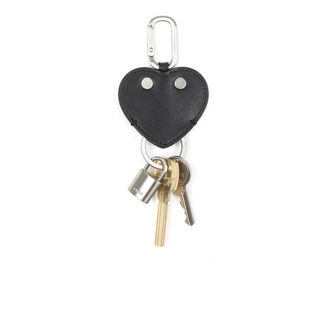 HEART FLAT KEY RING [ BLACK ]